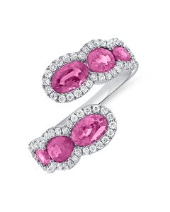 3.45CT PINK SAPPHIRE AND DIAMOND WRAP RING