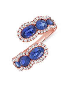 3.45CT SAPPHIRE AND DIAMOND WRAP RING