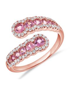 1.60CT PINK SAPPHIRE AND DIAMOND WRAP RING