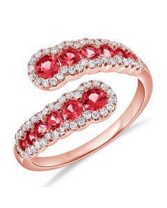 1.20CT RUBY AND DIAMOND WRAP RING