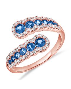1.60CT SAPPHIRE AND DIAMOND WRAP RING