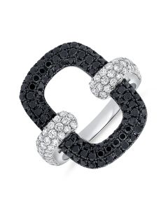1.85CT BLACK DIAMOND AND DIAMOND RING