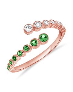 .41CT EMERALD AND DIAMOND WRAP RING
