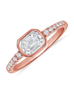 0.53CT PIE CUT DIAMOND ILLUSION RING