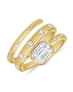 .71CT PIE CUT DIAMOND BEZEL WRAP RING