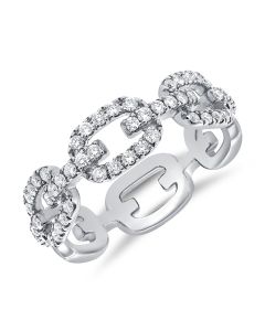 0.58CT DIAMOND PAPERCLIP LINK RING