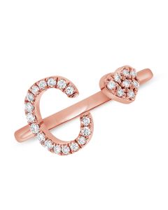 0.20CT DIAMOND INITIAL C WRAP RING