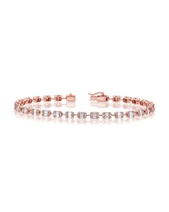 2.07CT BAGUETTES AND ROUND DIAMOND TENNIS BRACELET