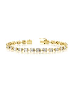 2.71CT BAGUETTES AND ROUND DIAMOND TENNIS BRACELET