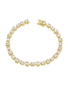 3.13CT BAGUETTES AND ROUND DIAMOND TENNIS BRACELET