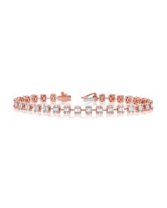 2.23CT BAGUETTES AND ROUND DIAMOND TENNIS BRACELET