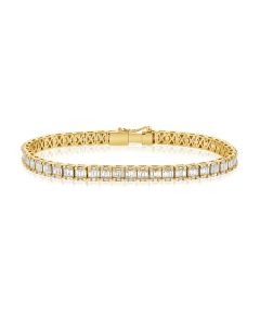3.80CT BAGUETTES AND ROUND DIAMOND TENNIS BRACELET