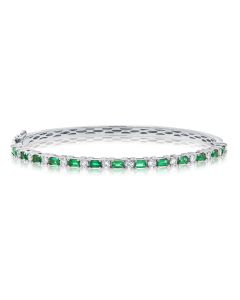 2.48CT EMERALD AND DIAMOND BANGLE
