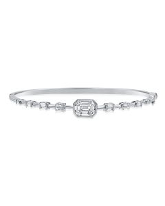 1.20CT BAGUETTES AND PIE CUT DIAMOND BEZEL SET BANGLE