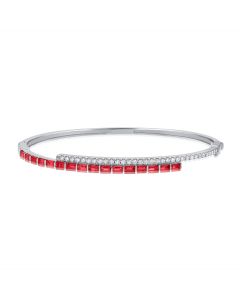 2.22CT RUBY AND DIAMOND BANGLE