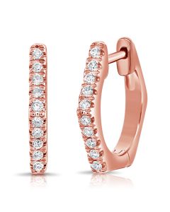 0.15CT DIAMOND HEXAGON HUGGIE EARRINGS