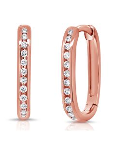 0.15CT DIAMOND CHANNEL SET HUGGIE EARRINGS