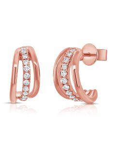 0.19CT DIAMOND CAGE HUGGIE EARRINGS