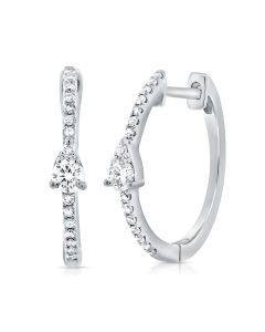 .26CT DIAMOND PEAR ILLUSION HUGGIE EARRINGS