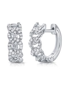 .25CT DIAMOND LINK HUGGIE EARRINGS