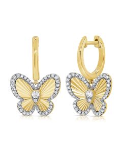.39CT DIAMOND FLUTED BUTTERFLY HUGGIE EARRINGS