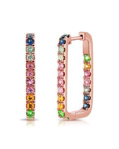 1.79CT RAINBOW COLOR HOOP EARRINGS