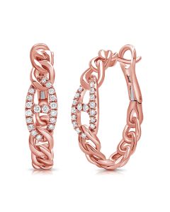 .33CT DIAMOND MARINER LINK HOOP EARRINGS