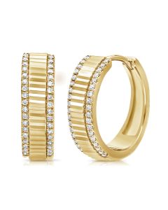 .22CT DIAMOND FLUTED HUGGIE EARRINGS