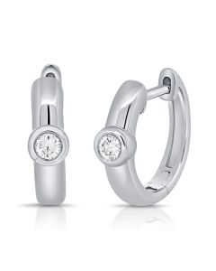 .11CT DIAMOND SOLITAIRE HUGGIE EARRINGS
