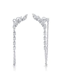 .36CT DIAMOND STUD WITH CHAIN EARRINGS