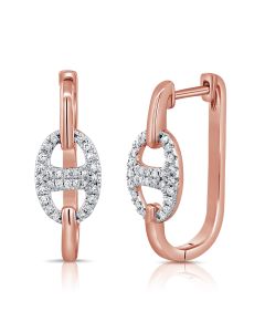 .25CT DIAMOND MARINER LINK HUGGIE EARRINGS