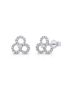 .26CT DIAMOND FLOWER STUD EARRINGS
