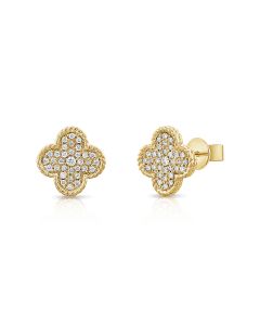 .22CT DIAMOND CLOVER STUD EARRINGS