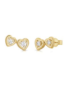 .18CT DIAMOND HEART STUD EARRINGS