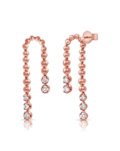 0.33CT DIAMOND BALL DANGLE EARRINGS