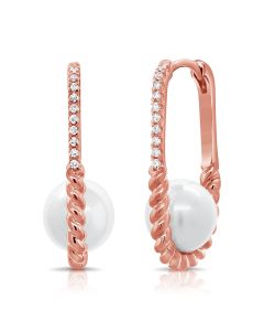 7.58CT PEAR AND ROUND DIAMOND HUGGIE EARRINGS