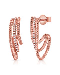 0.12CT DIAMOND CAGE HUGGIE EARRINGS
