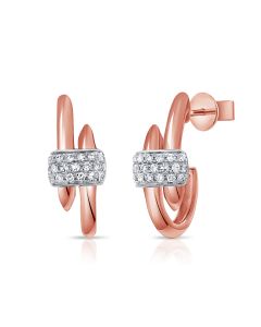 0.17CT DIAMOND CAGE HUGGIE EARRINGS