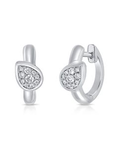 0.15CT DIAMOND PEAR HUGGIE EARRINGS