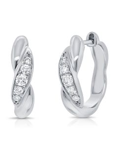 0.22CT ROUND DIAMOND HUGGIE EARRINGS