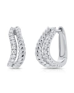 0.21CT ROUND DIAMOND HUGGIE EARRINGS