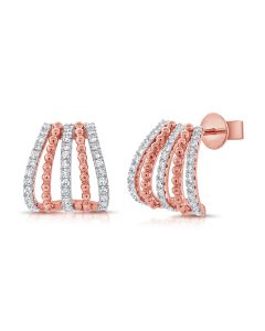 0.51CT ROUND DIAMOND CAGE HUGGIE EARRINGS