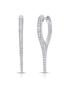 0.23CT DIAMOND SPIKE HOOP  EARRINGS