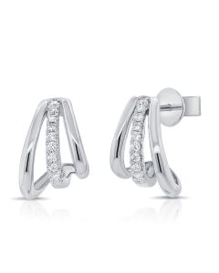 0.18CT DIAMOND CAGE HUGGIE EARRINGS
