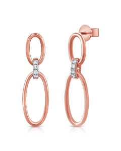 0.09CT DIAMOND LINK DROP EARRINGS