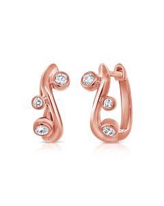 0.14CT DIAMOND BEZEL HUGGIE EARRINGS