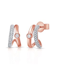 0.31CT DIAMOND CAGE HUGGIE EARRINGS