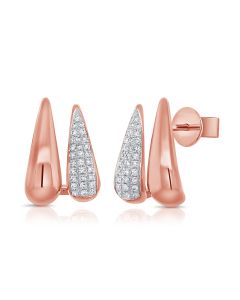 0.15CT DIAMOND CAGE HUGGIE EARRINGS