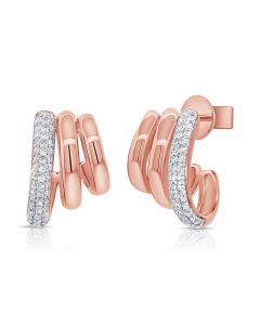 0.24DIAMOND CAGE HUGGIE EARRINGS