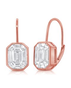 1.48CT PIE CUT DIAMOND ILLUSION LEVERBACK EARRINGS